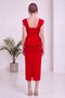 Women's Peplum Skirt Blouse Double Set Off-Shoulder Red - 7