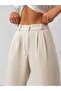 Women's Palazzo Double Fabric Buttoned Zipper Pocket Trousers - 3