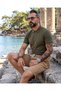 Terra Men's 100% Cotton Linen Textured Shorts - 4