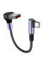 كابل USB-C قصير بزاوية 90 درجة، سلك شحن سريع من النوع C مع نقل البيانات، قابس USB متين محسّن، متوافق مع الأجهزة، صغير الحجم 15 سم، أسود، سهل الاستخدام