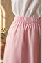 Viscose Fabric Elastic Waist Striped Skirt 0348-05 Pink - 4