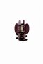 Metal Emblem Cut-Out Detailed Bone Clasp Buckle - Burgundy - 2