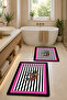 Non-Slip Base Washable 2-Piece Plain Elephant Pattern Bath Mat and Toilet Set – Modern Bathroom Rug
