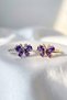 Special Production Set of 2 Rings with Zircon Stone and Butterfly Design in Purple, Pink, and White Colors - 2