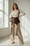 Plus Size Brown Women's Belt Corset Style Strap Tassel Detailed Leather - 2