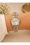 Women's Wristwatch with White Dial and Stones, Suitable for Daily Use