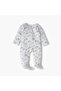 Cloud Print Sleepsuit with Long Sleeves and Zip Closure - 2