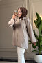 6406 - Comfortable Zippered Pocket Hooded Long Cap with Hood Detail - 5