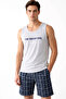 Men's Athlete Shorts Plaid Patterned Pajama Set - 3