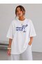 White Oversize Cotton the Margarita Clup Printed Relaxed Fit Unisex T-Shirt
