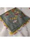Handmade Needlework Writing, Scarf, Yemeni, Mevlit Cover, Head Cover, 4 Sides Embroidered, 100% Cotton, 100*100cm - 5