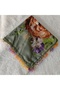 Handmade Needlework Writing, Scarf, Yemeni, Mevlit Cover, Head Cover, 4 Sides Embroidered, 100% Cotton, 100*100cm - 7