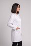 Women's Shirt Collar Long Sleeve Long Length White, Black, Navy Blue Alpaca Fabric Doctor and Nurse Coat - 3