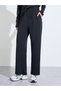 Black Loose Fit Thumbhole Detail Top And Straight Pants Set - 4