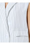 Off White Striped Waistcoat And Trousers Co-Ord Set - 3