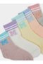 Pack of 5 - Girls Letter Detail Cotton Blend Socks - 2