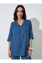 Nave Blue Oversized Top And Wide Leg Pants Co-Ords - 3