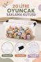 Storage Box with Locking Lid - Baby Kids Room Organizer Toy Organizer 20Lt Transparent - 3