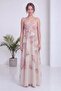 Women's Floral Strappy Long Belted Dress Ecru - 5