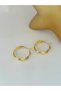 X Plate Detail Hoop Earrings (Steel) - 2