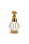 Glass Perfume Bottle With Gold Filigree Rose Cap – 200 ml