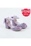 Girls' Purple Color Inside Illustrated Miniature Thick Heel Dressy Princess Shoes
