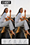 2Pcs Women's Aura Series Tracksuit Bottom Double Pack Comfortable Fit Pocketed Sports Bottom Two Yarns Polyviscon - 2