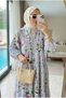 Women's Wild Flower Patterned Hijab Dress - 2