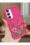 Samsung Galaxy A16 Compatible Case Camera Protector Red Silicone Couple Phone Case Floral Pattern