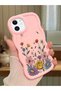 iPhone 11 Compatible Case Camera Protector Pink Silicone Couple Phone Case Floral Pattern