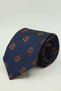 Navy Blue Motif Patterned Italian Silk Tie İk2499 - 4