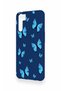 Oppo A91 Compatible Blue Butterfly Pattern Silicone Case - 3