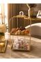 2-Tier Gold Mirrored Nut and Chocolate Display Stand with Crystal Handles, Decorative Serving Stand 33X19 - 2