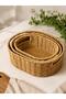 Set of 3 Decorative Plastic Rattan Baskets Hand Knitted Organizer Basket