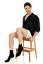 Premium Winter Black Color Seamless Men's Bamboo Half Socks Set of 6 - 3
