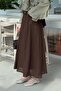 Belted Pocketed Hijab Skirt Bitter Brown - 2