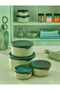 Set of 4 Round Storage Containers (0.45 ml - 0.8 ml - 1.5 L - 2.5 L) Microwave and Freezer Compatible - 2
