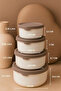 Set of 4 Round Storage Containers (0.45 ml - 0.8 ml - 1.5 L - 2.5 L) Microwave and Freezer Compatible - 4