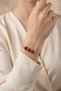Stylish Chain Bracelet with Red Beads and Gray Detail for Women Men Unisex - 2