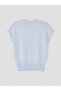 Ozmarka New Season Blue Crew Neck Short Sleeve Women's Knitwear Sweater - 6