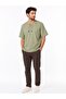 Oversize Men's T-Shirt – Drawstring Short Sleeve Collarless 100% Cotton-White