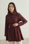 Belted ribbed poplin shirt - 5
