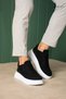 Lace-Up Men's Sports Shoes Black Suede (Black Sole) - 5