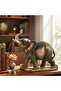 Zeem Olive Green Polyresin Elephant Figurine – 15×20 cm - 2