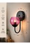 Modern Pink Glass Wall Sconce |   Black Metal Body Decorative Single Sconce |   Living Room Bedroom Hallway Wall Lamp - 2