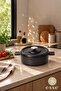 Cast Iron Pot Black Self-Steam Cooking 26 cm - 5