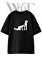 Dominance Submission Design Printed Unisex Black Oversize T-Shirt
