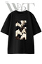 Horse Art Design Printed Unisex Black Oversize T-Shirt