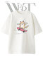 Cat Skateboard Design Printed Unisex White Oversize T-Shirt