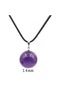 MOON'S COLLECTION Natural Amethyst Gemstone Sphere Pendant Necklace – 14 mm Polished Ball with Cord (Doğal Amatis Taşı Kolye) - 3